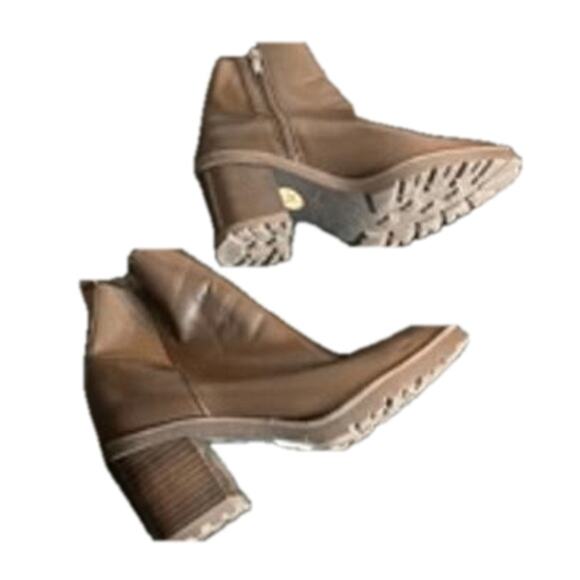 Franco Sarto Brown Ankle Boots Tallon Block Heel Zip 7.5M - Picture 3 of 8